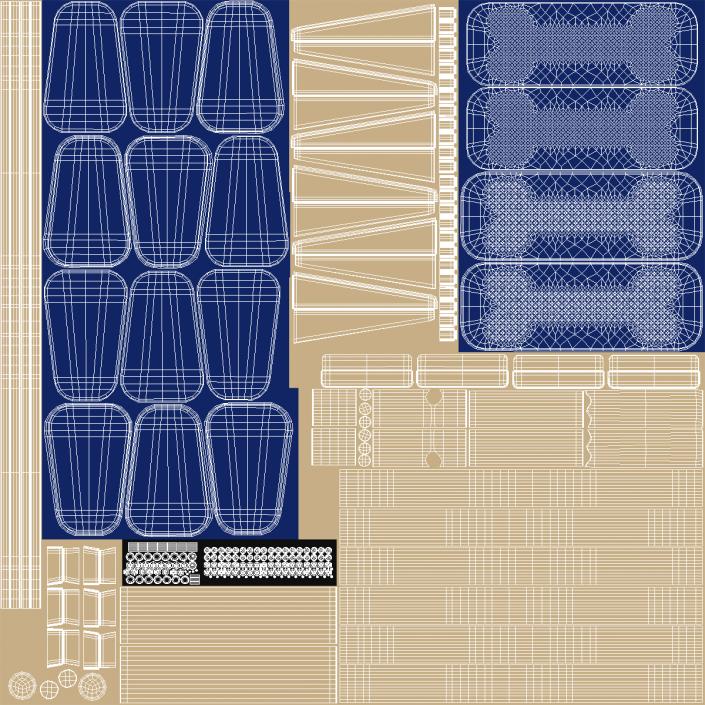 Pal Bench for Dog Park Blue 3D