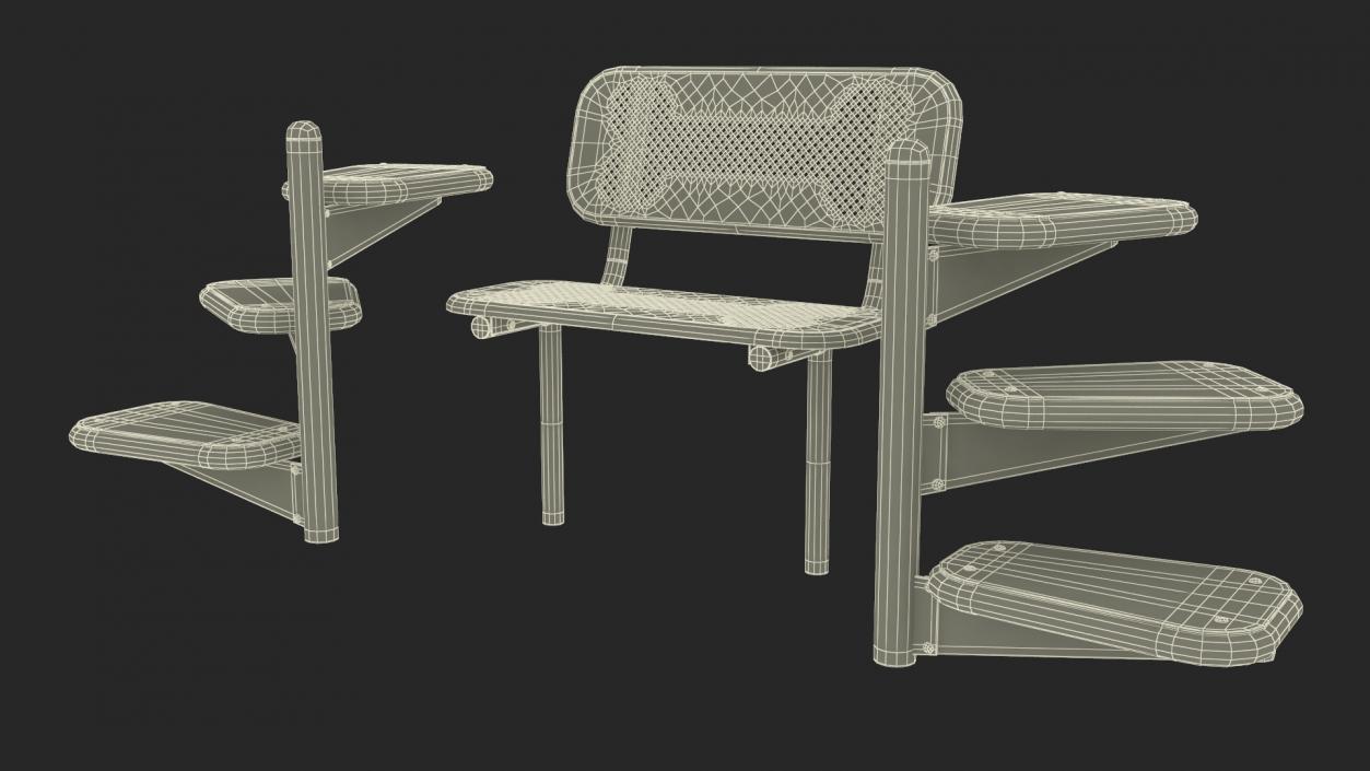 Pal Bench for Dog Park Blue 3D