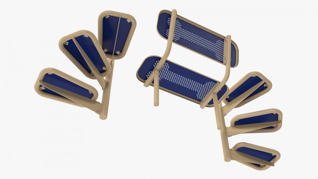 Pal Bench for Dog Park Blue 3D