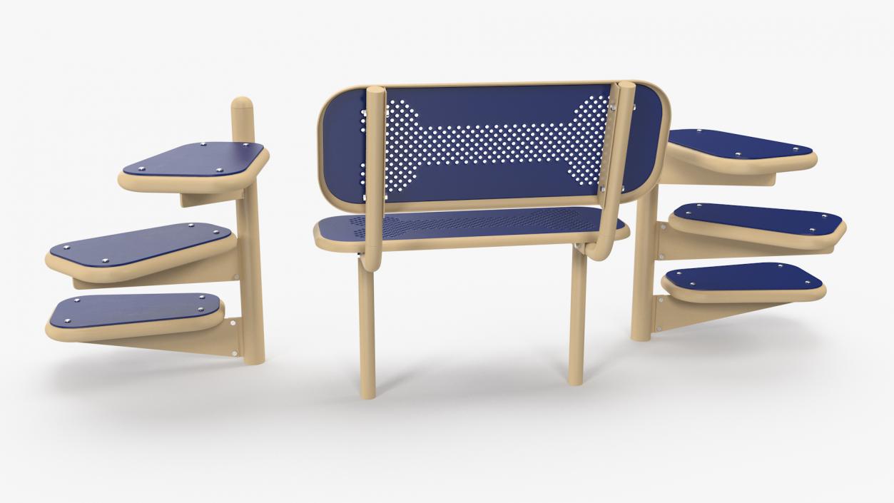 Pal Bench for Dog Park Blue 3D