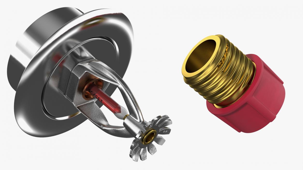 Fire Sprinkler Head with Pipes Set 3D model