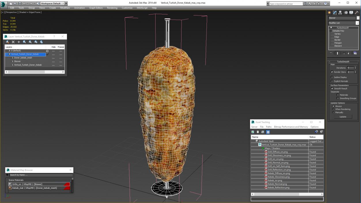 3D Vertical Turkish Doner Kebab model