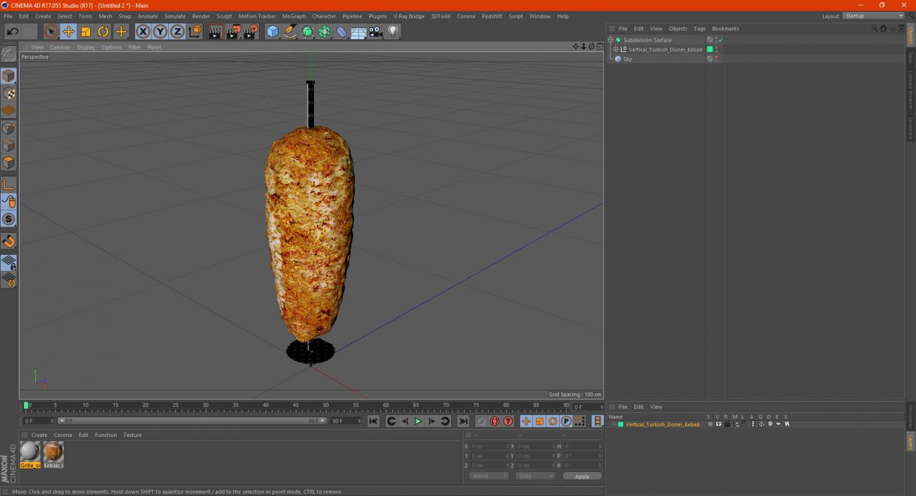 3D Vertical Turkish Doner Kebab model