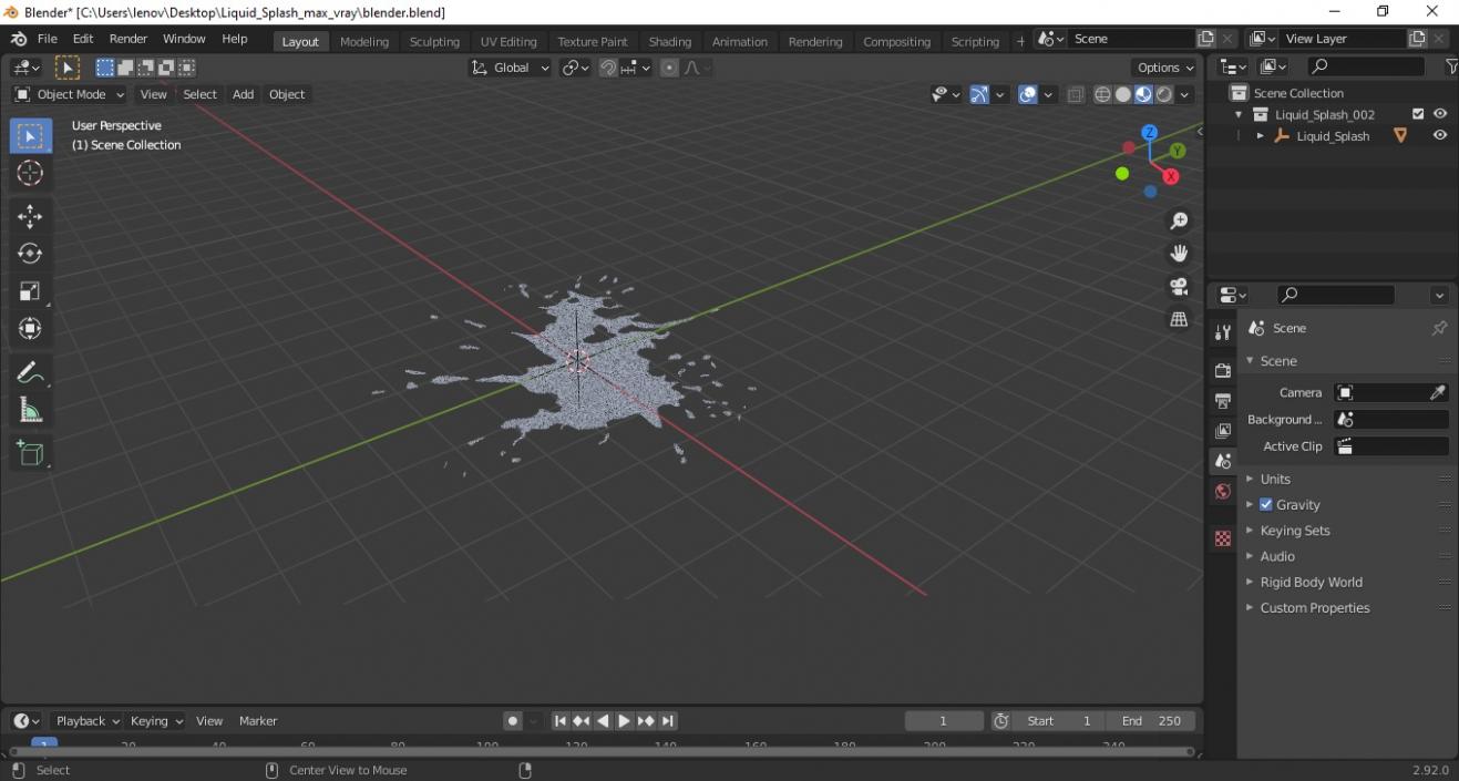 3D Liquid Splash model