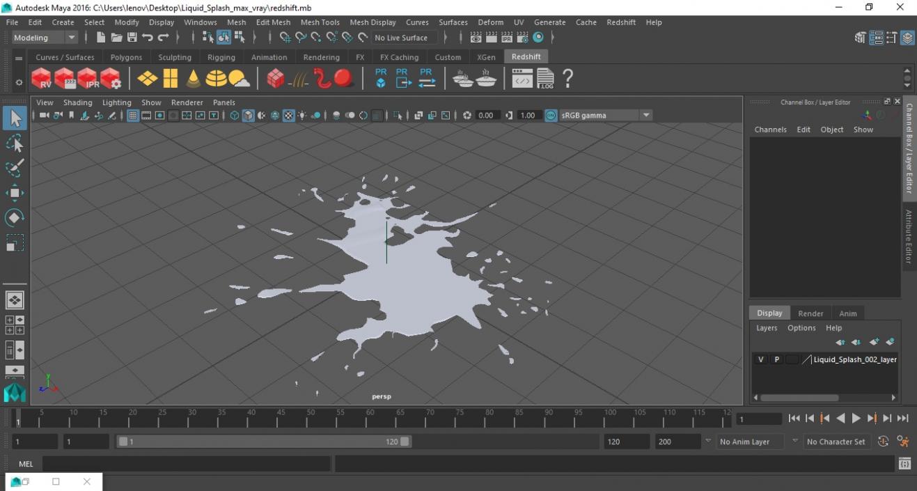 3D Liquid Splash model