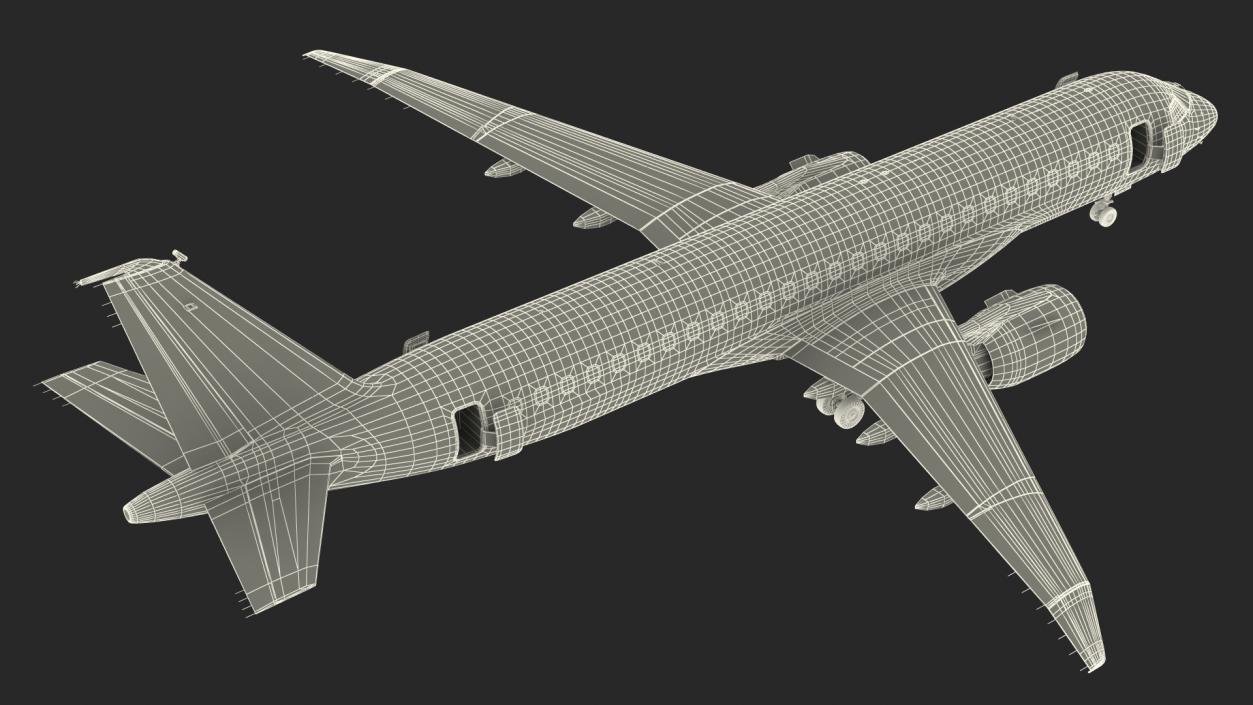 3D Embraer E-Jet E190-E2 Rigged model