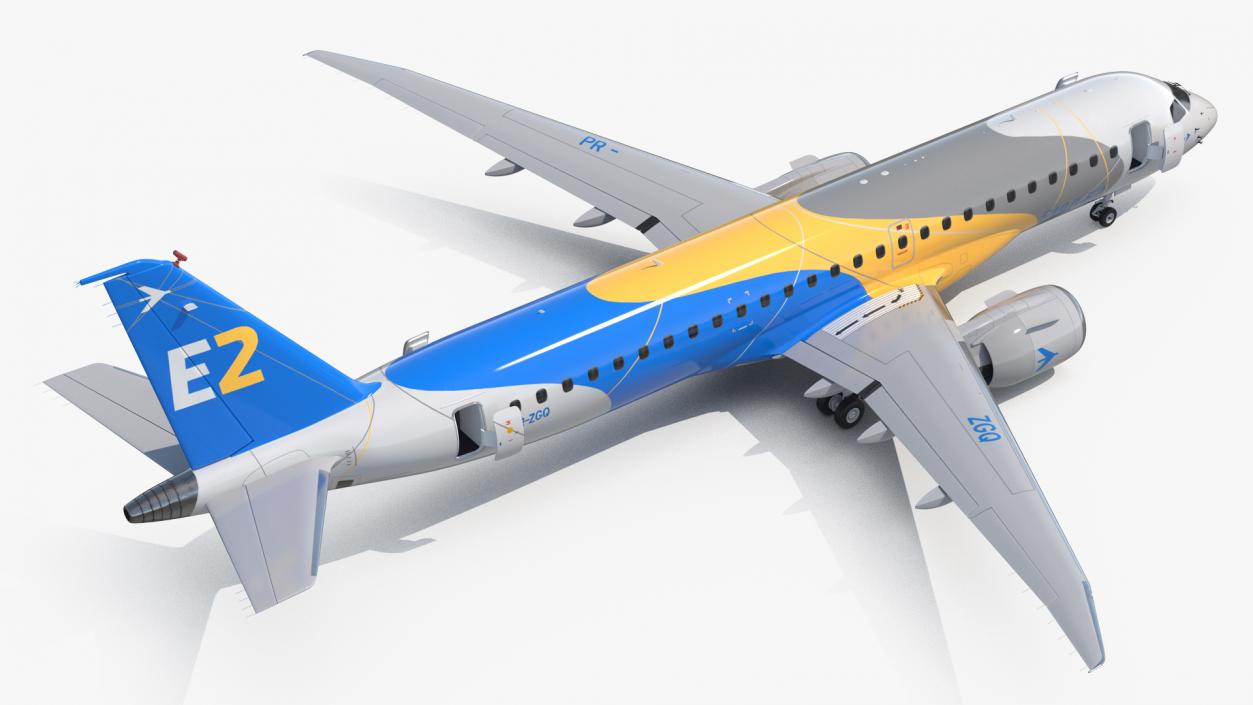 3D Embraer E-Jet E190-E2 Rigged model