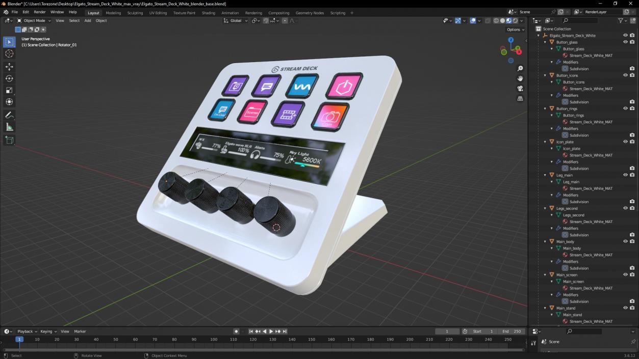 Elgato Stream Deck White 3D model