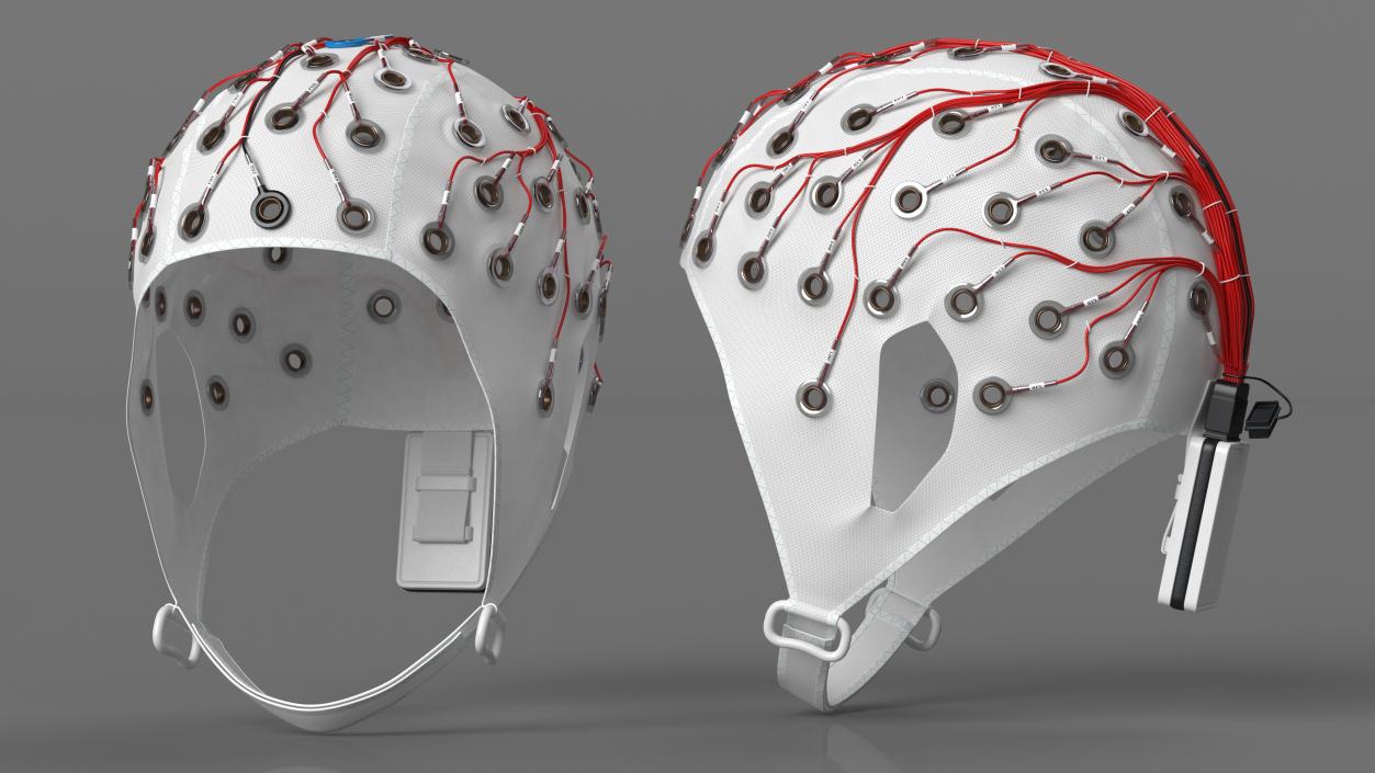 3D EEG Electrode Cap White model