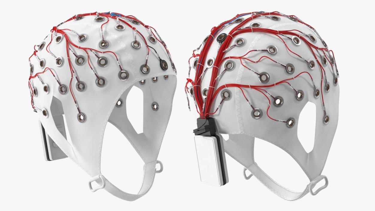 3D EEG Electrode Cap White model