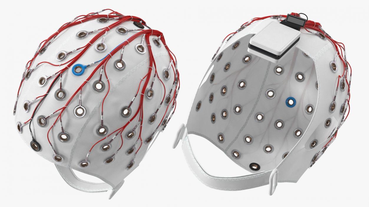 3D EEG Electrode Cap White model