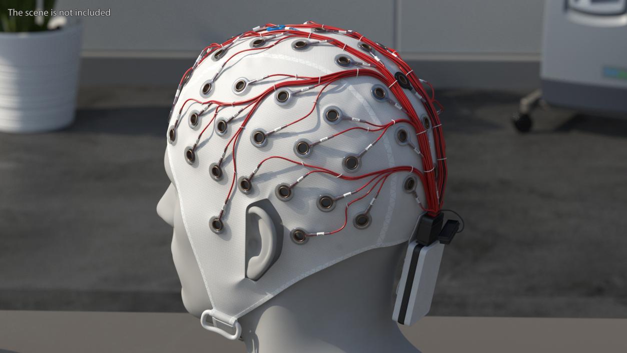 3D EEG Electrode Cap White model