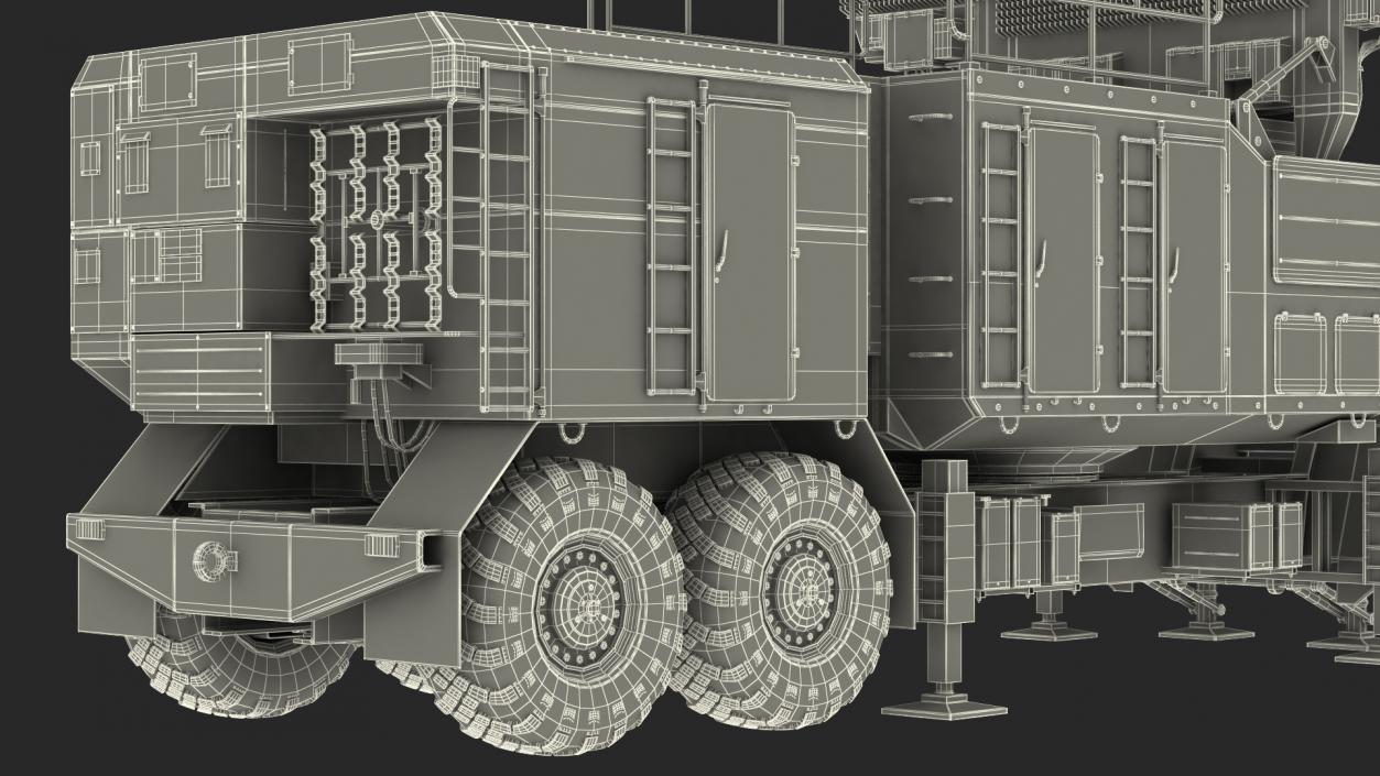 Phased Array Aquisition Radar 64N6 Camouflage Rigged 3D