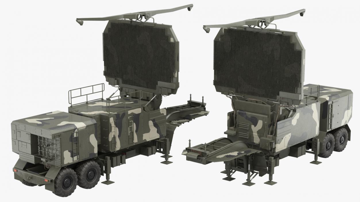 Phased Array Aquisition Radar 64N6 Camouflage Rigged 3D