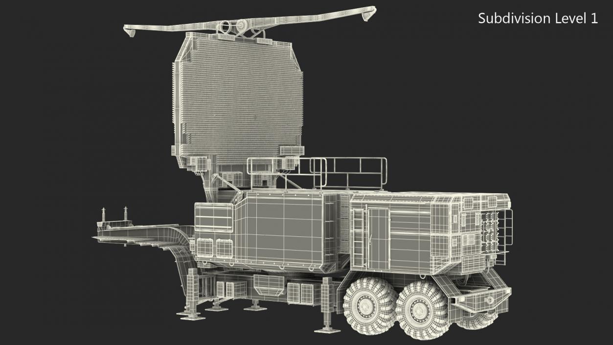 Phased Array Aquisition Radar 64N6 Camouflage Rigged 3D