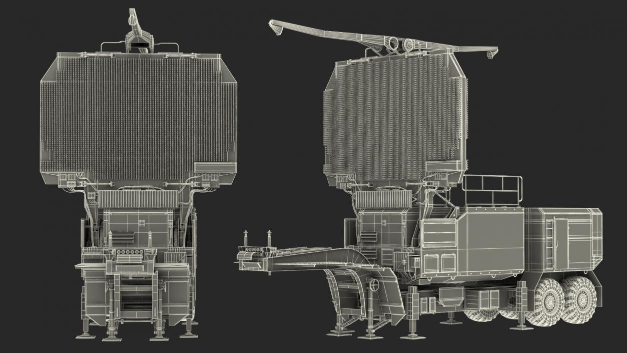 Phased Array Aquisition Radar 64N6 Camouflage Rigged 3D