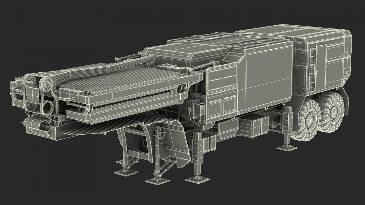 Phased Array Aquisition Radar 64N6 Camouflage Rigged 3D