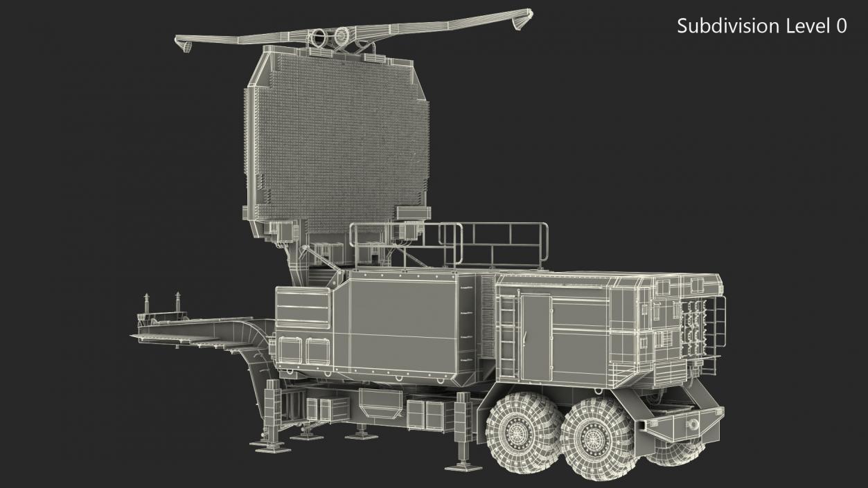 Phased Array Aquisition Radar 64N6 Camouflage Rigged 3D