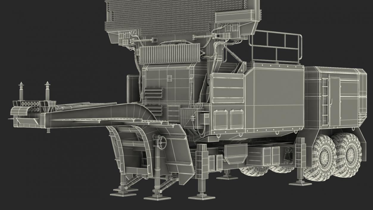 Phased Array Aquisition Radar 64N6 Camouflage Rigged 3D