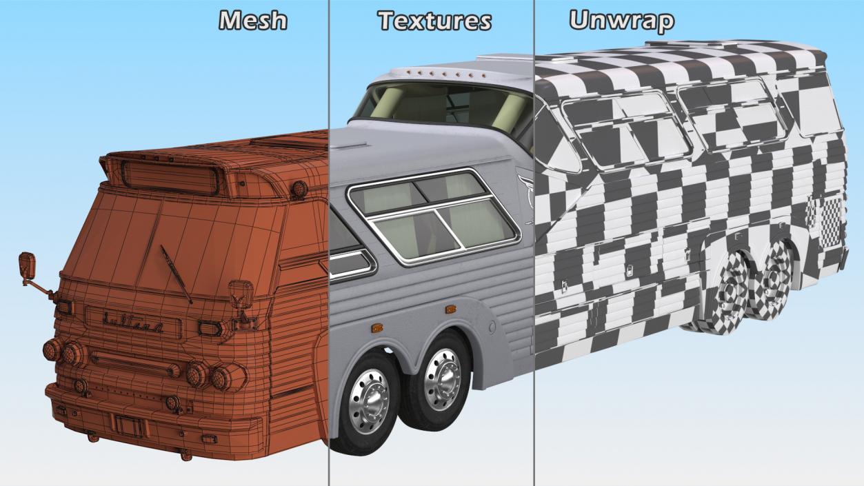 Sultana 1973 Bus Simple Interior 3D