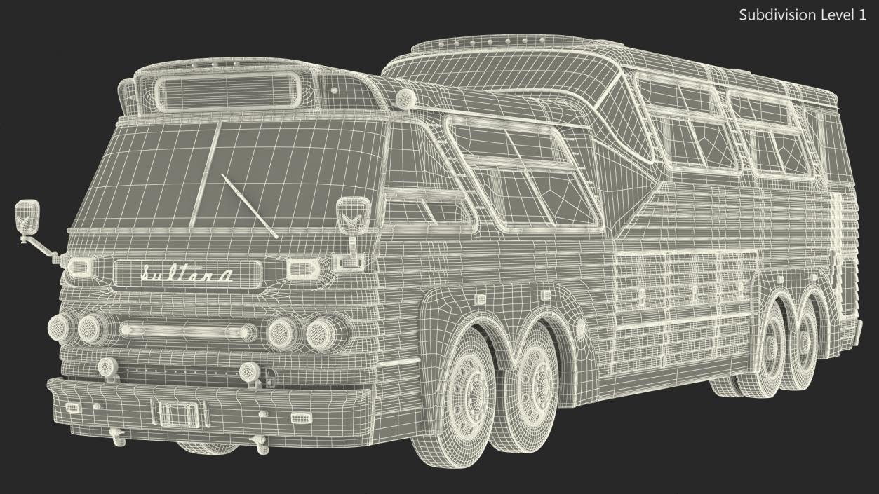 Sultana 1973 Bus Simple Interior 3D