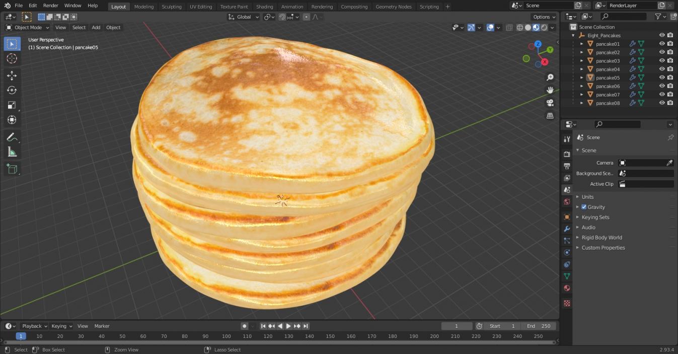 Eight Pancakes 3D model