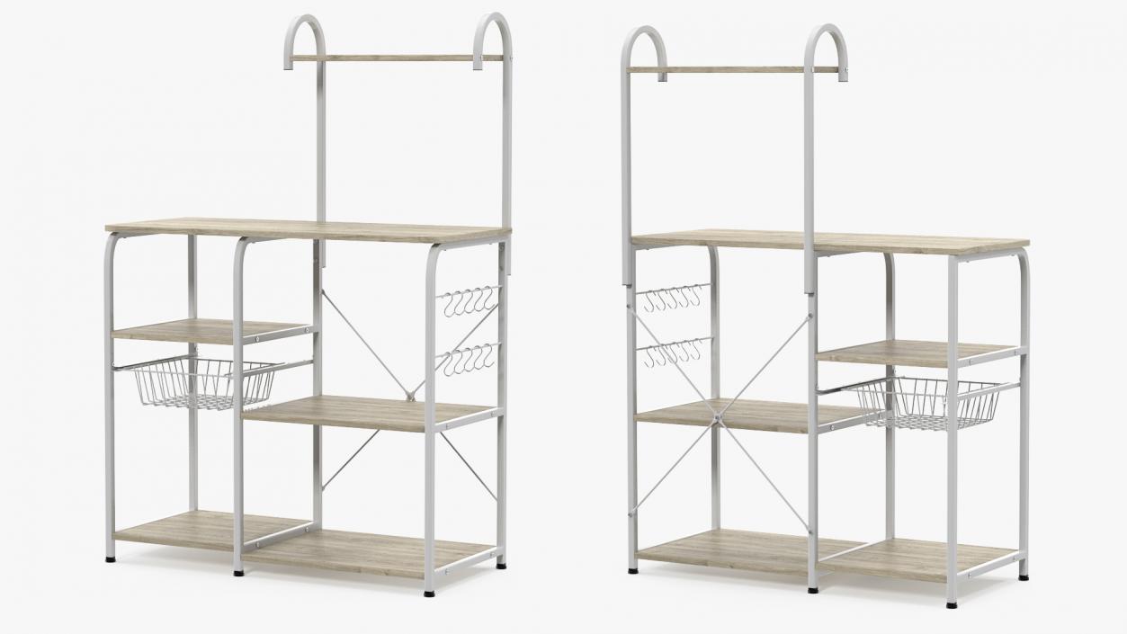 Multipurpose Kitchen Bakers Rack Light Beige 3D model