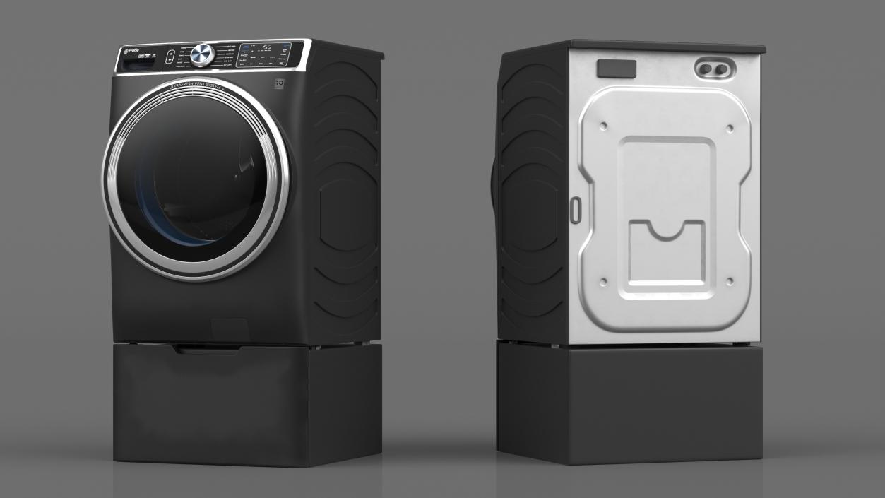 Profile Washing Machine Black 3D model