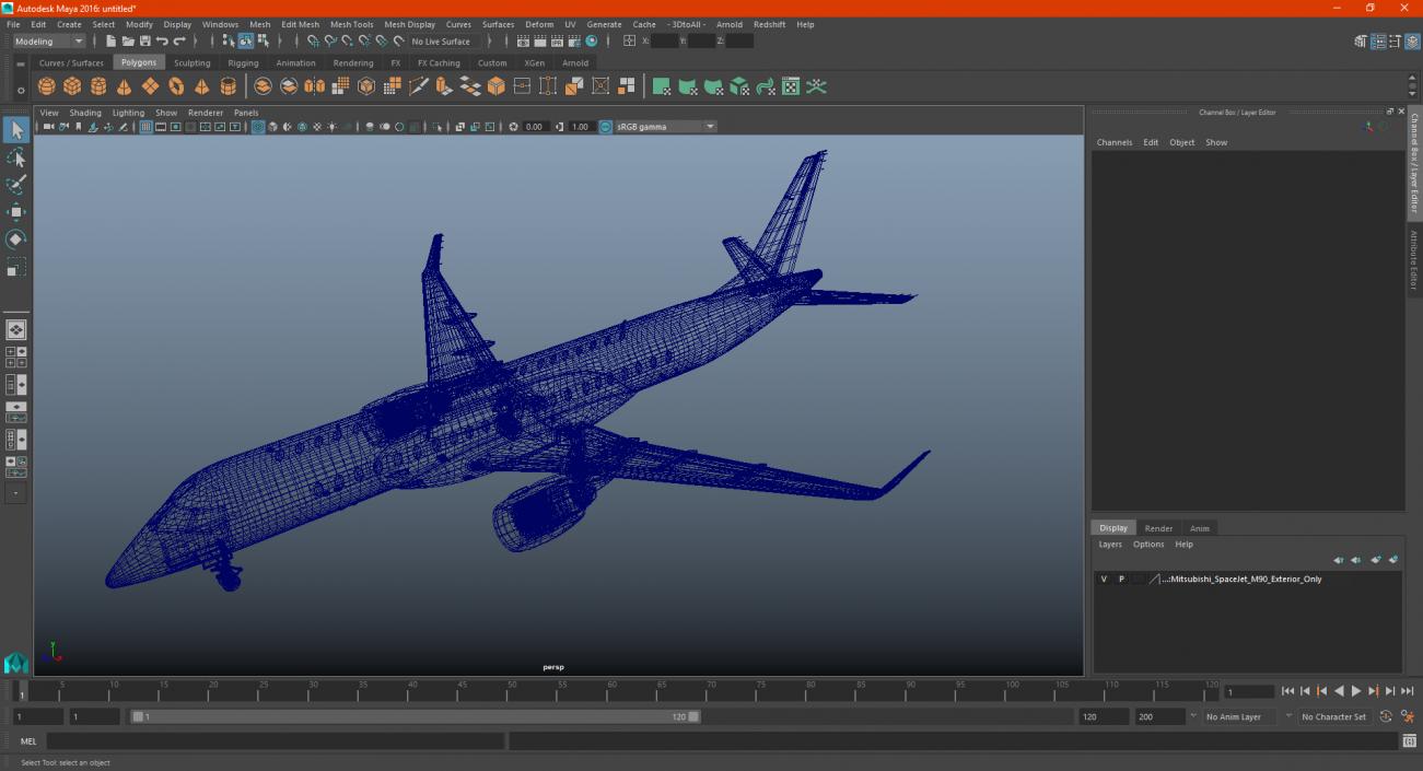 3D Regional Jet Exterior Only