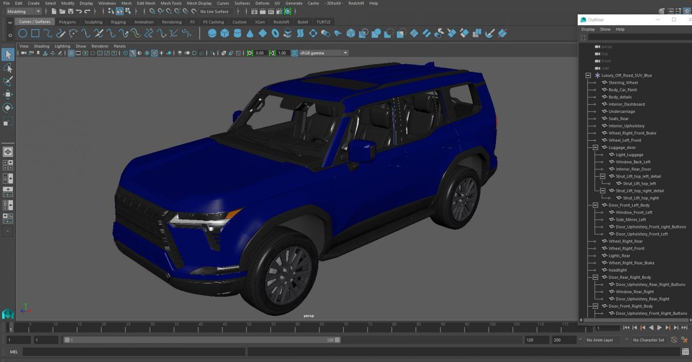 Luxury Off-Road SUV Blue 3D model