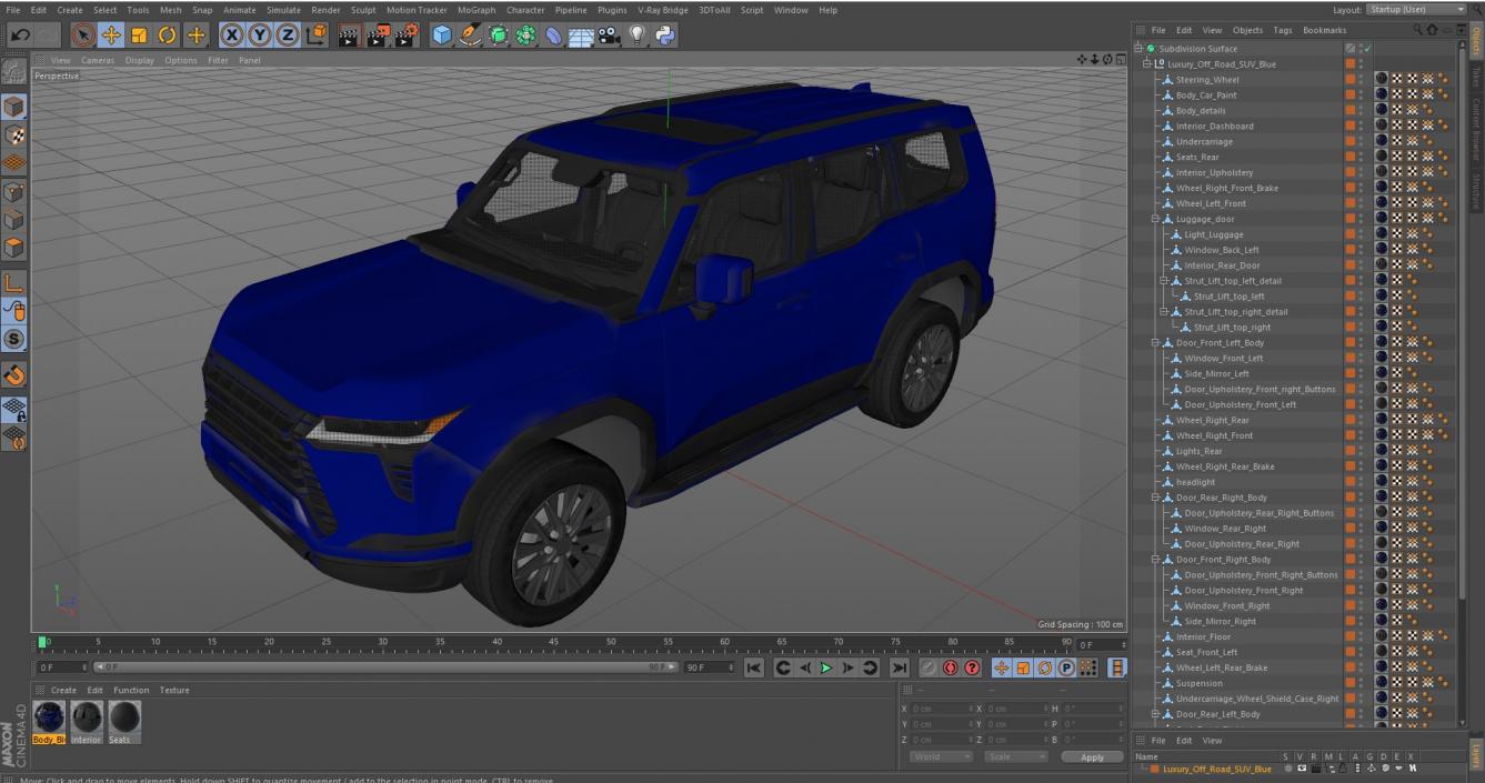 Luxury Off-Road SUV Blue 3D model