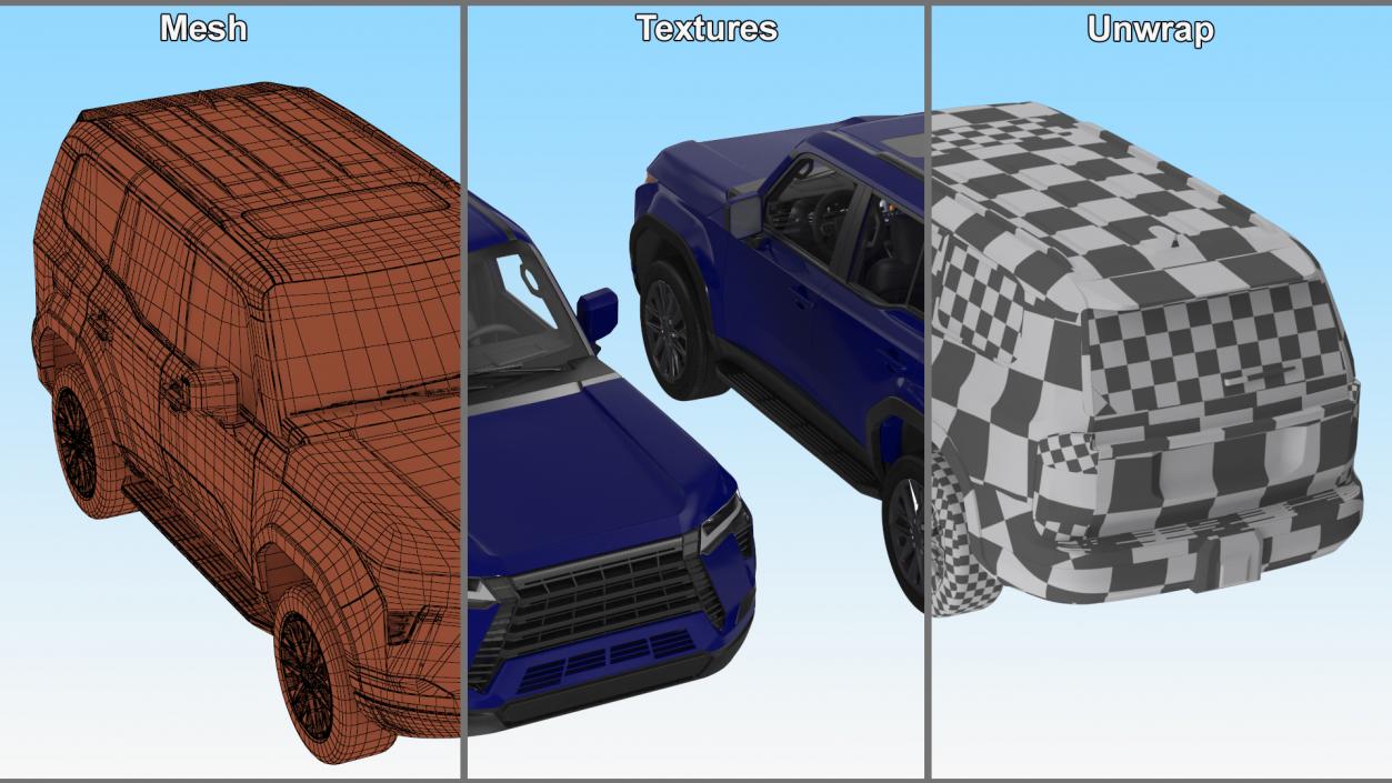 Luxury Off-Road SUV Blue 3D model