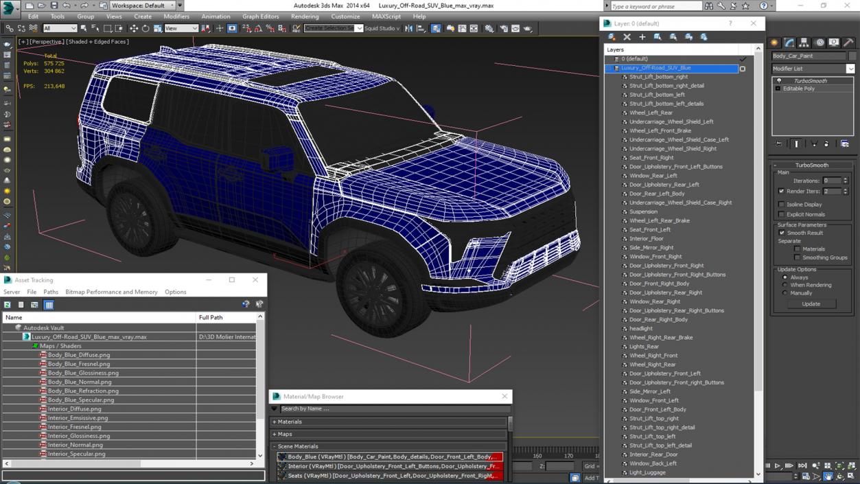 Luxury Off-Road SUV Blue 3D model