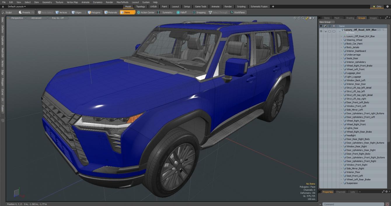 Luxury Off-Road SUV Blue 3D model