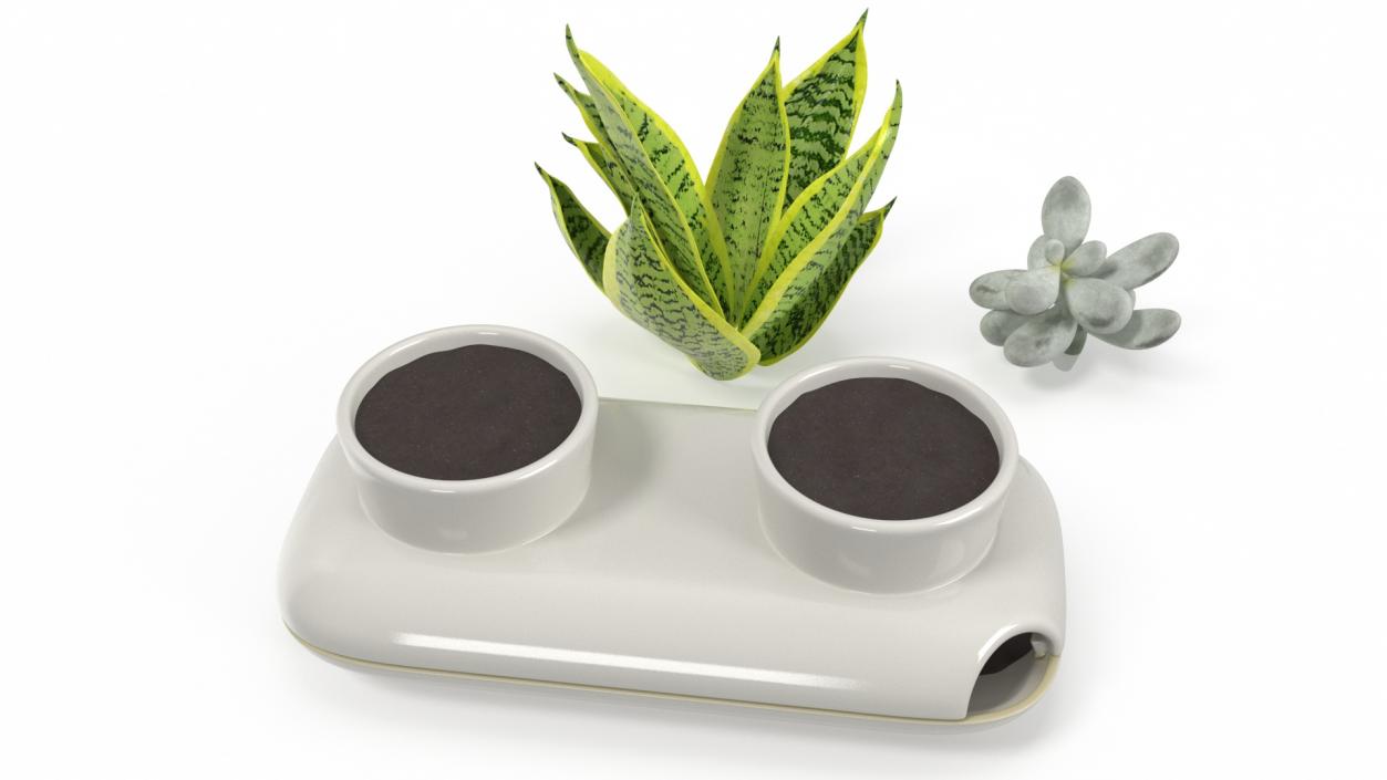 3D Sagaform Fresh Herb Pot Double White