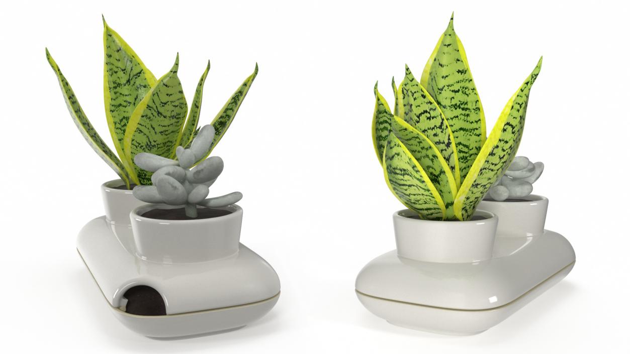 3D Sagaform Fresh Herb Pot Double White