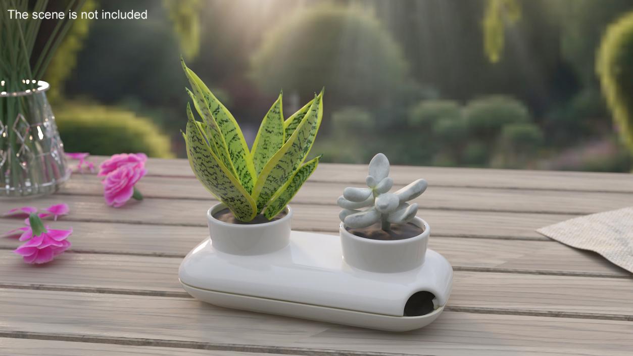 3D Sagaform Fresh Herb Pot Double White