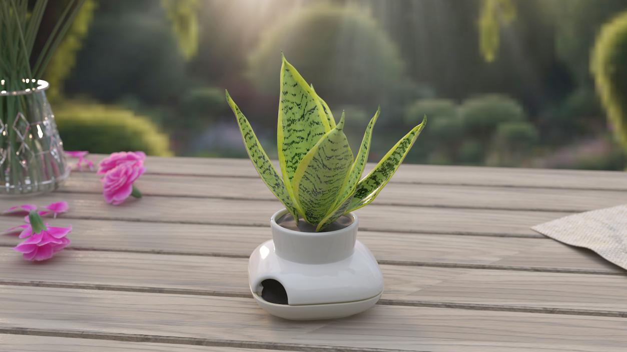 3D Sagaform Fresh Herb Pot Double White