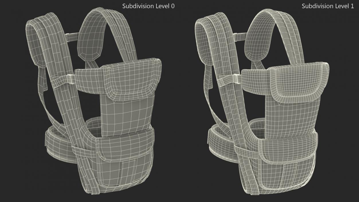 3D model Baby Carrier Pink Straight Position