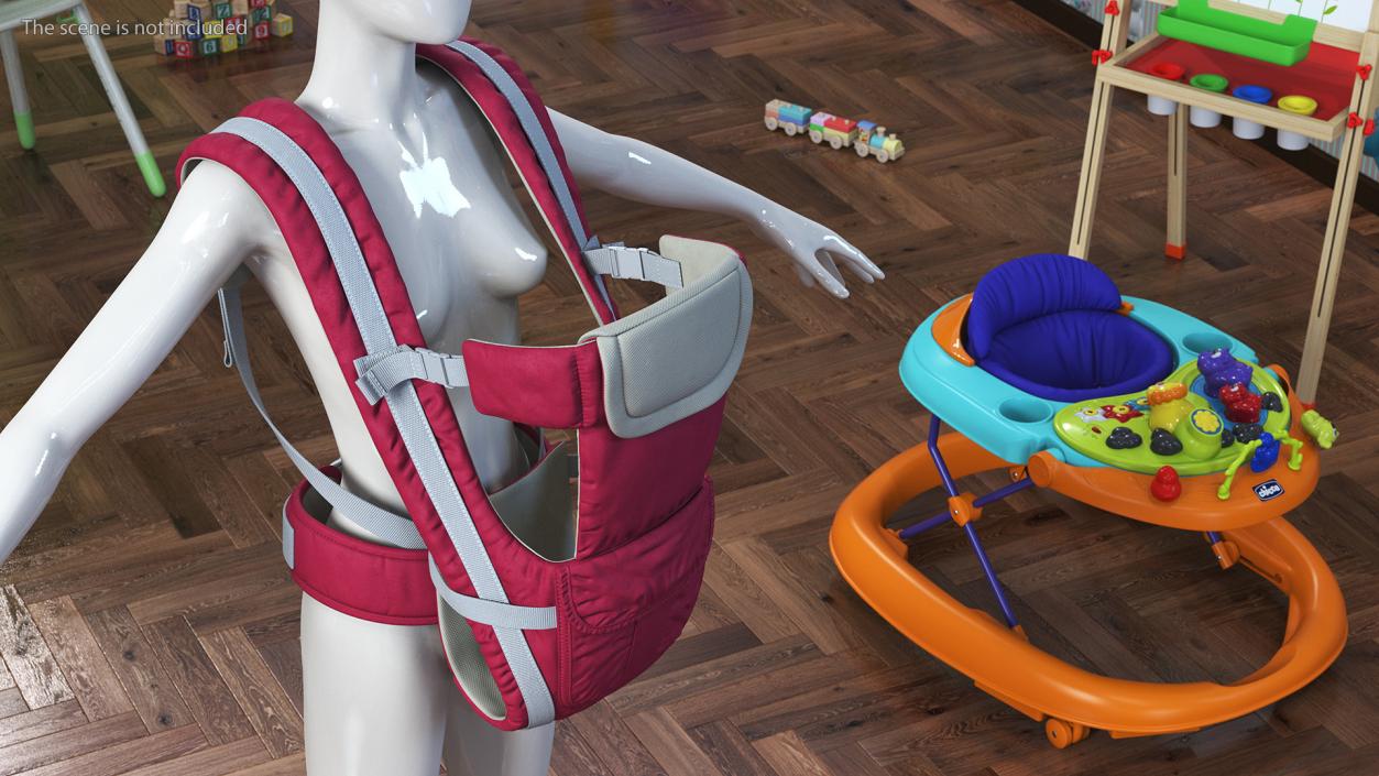 3D model Baby Carrier Pink Straight Position