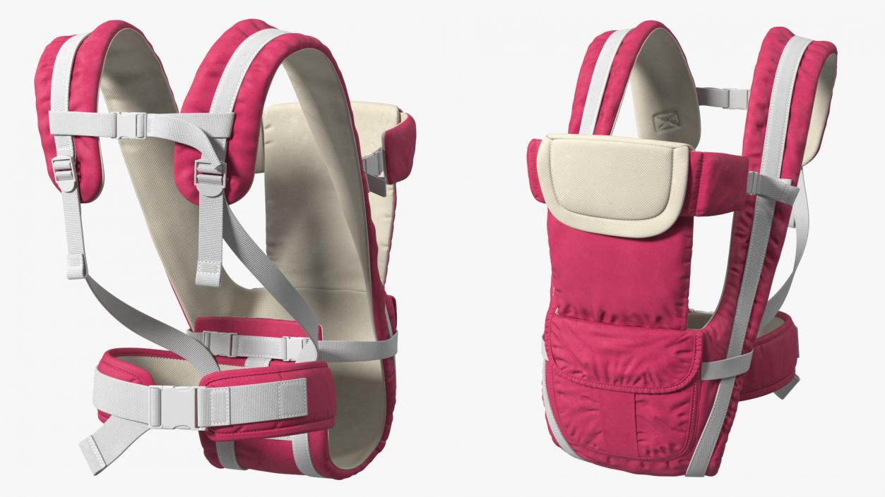 3D model Baby Carrier Pink Straight Position