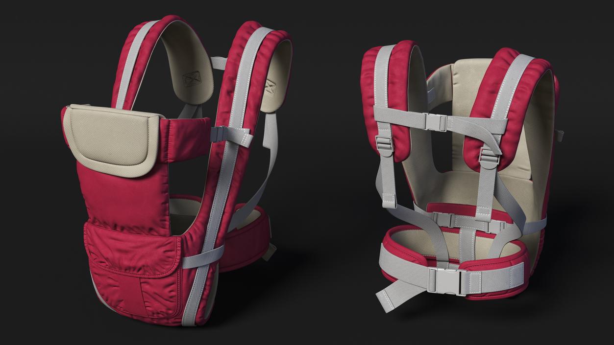 3D model Baby Carrier Pink Straight Position