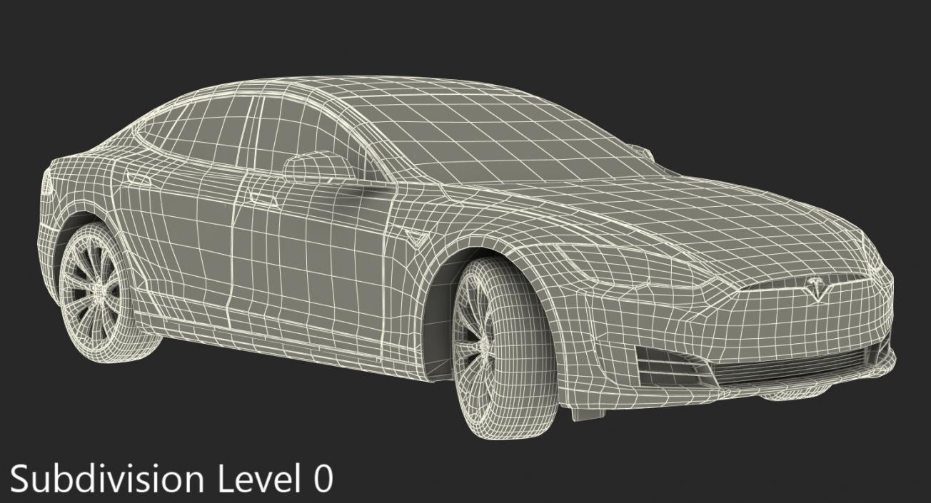 3D Tesla Model S 75 2017 Rigged model