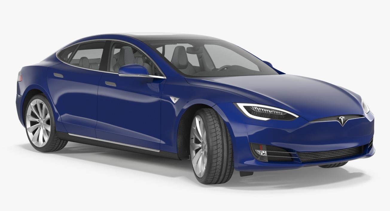 3D Tesla Model S 75 2017 Rigged model