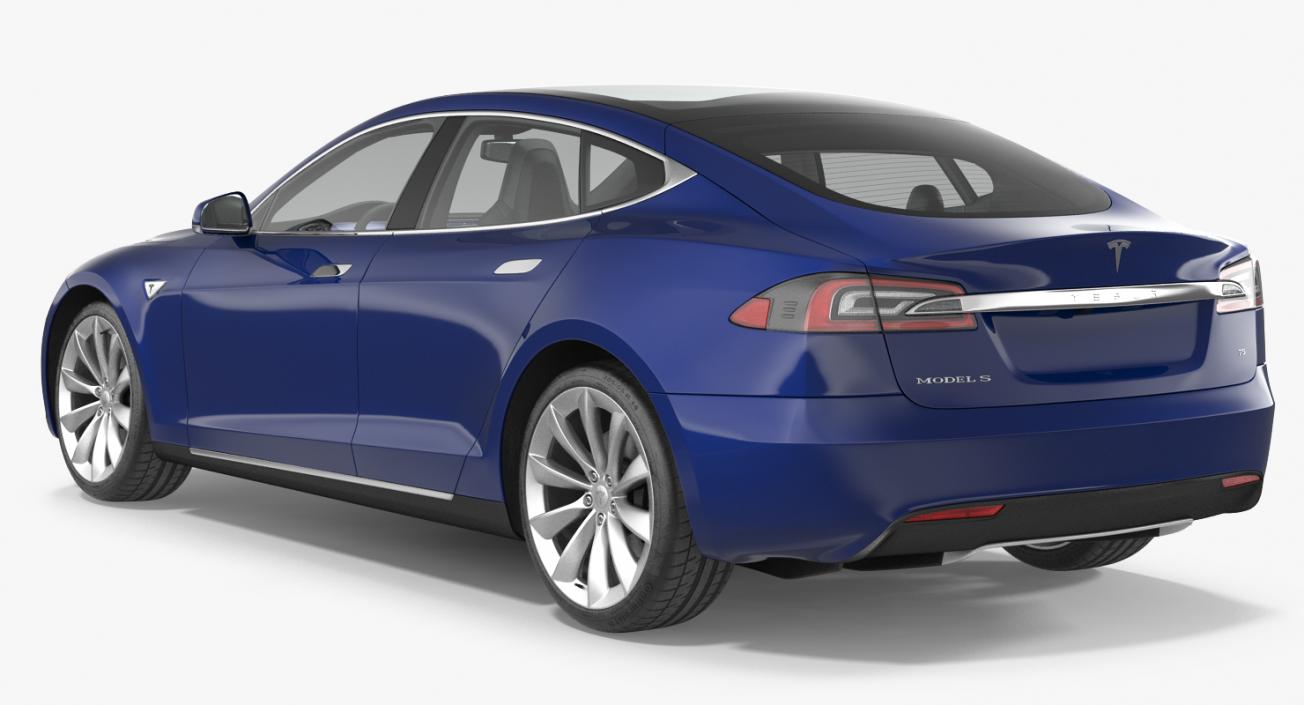 3D Tesla Model S 75 2017 Rigged model