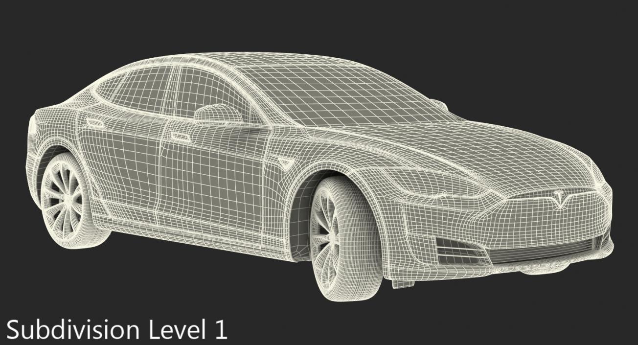 3D Tesla Model S 75 2017 Rigged model