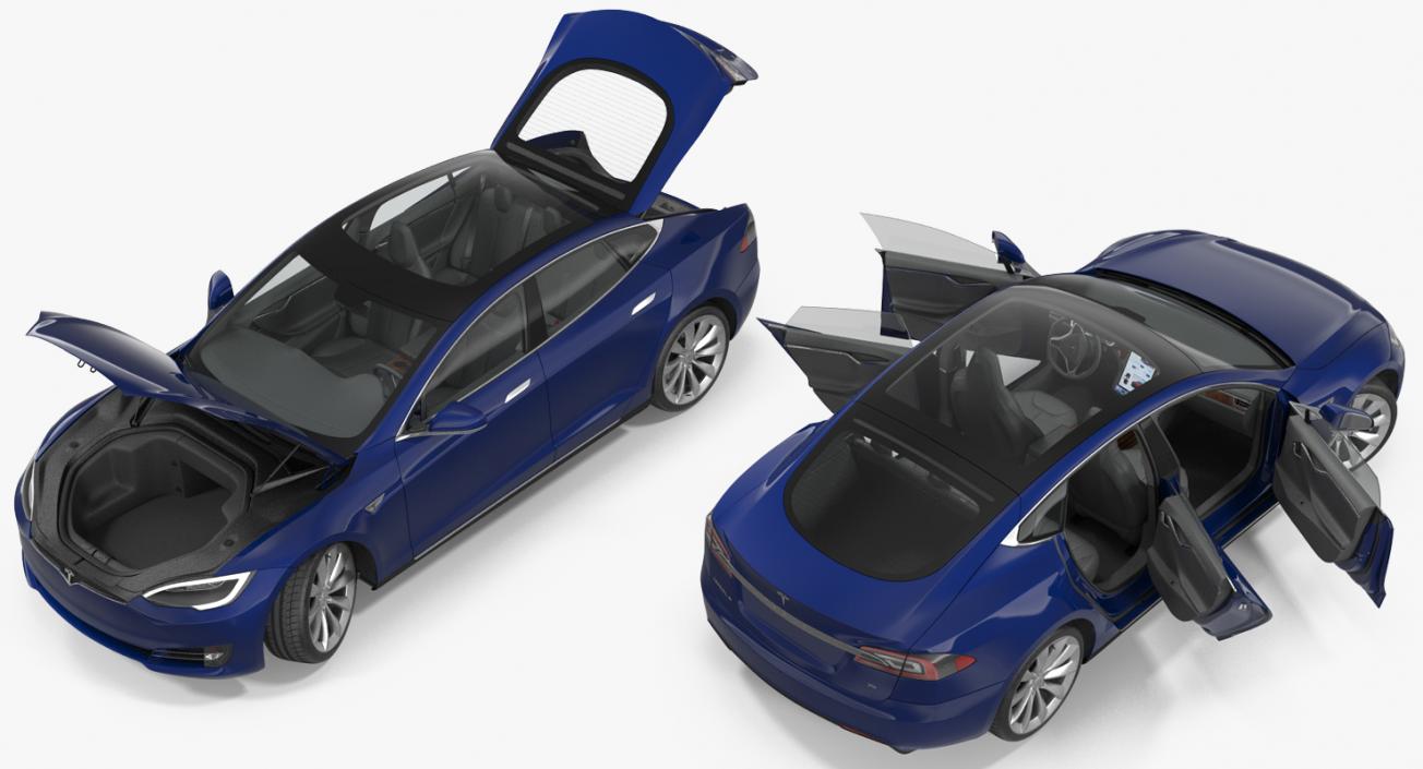 3D Tesla Model S 75 2017 Rigged model