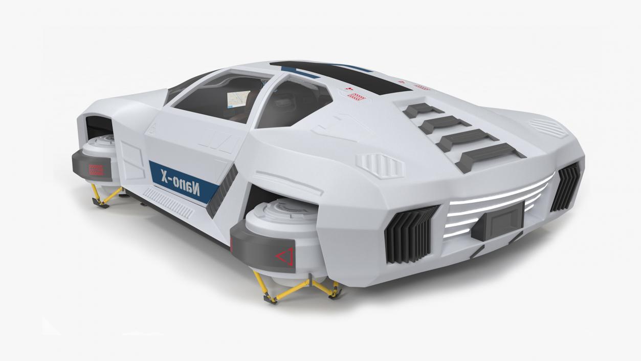 3D Hover Car White Rigged for Cinema 4D