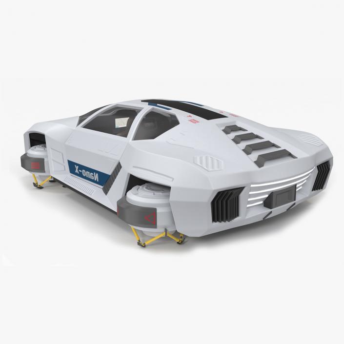 3D Hover Car White Rigged for Cinema 4D