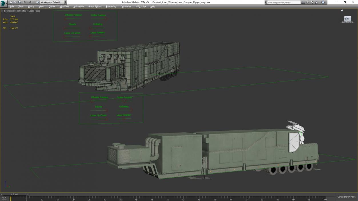 Peresvet Smart Weapon Laser Complex Rigged 3D